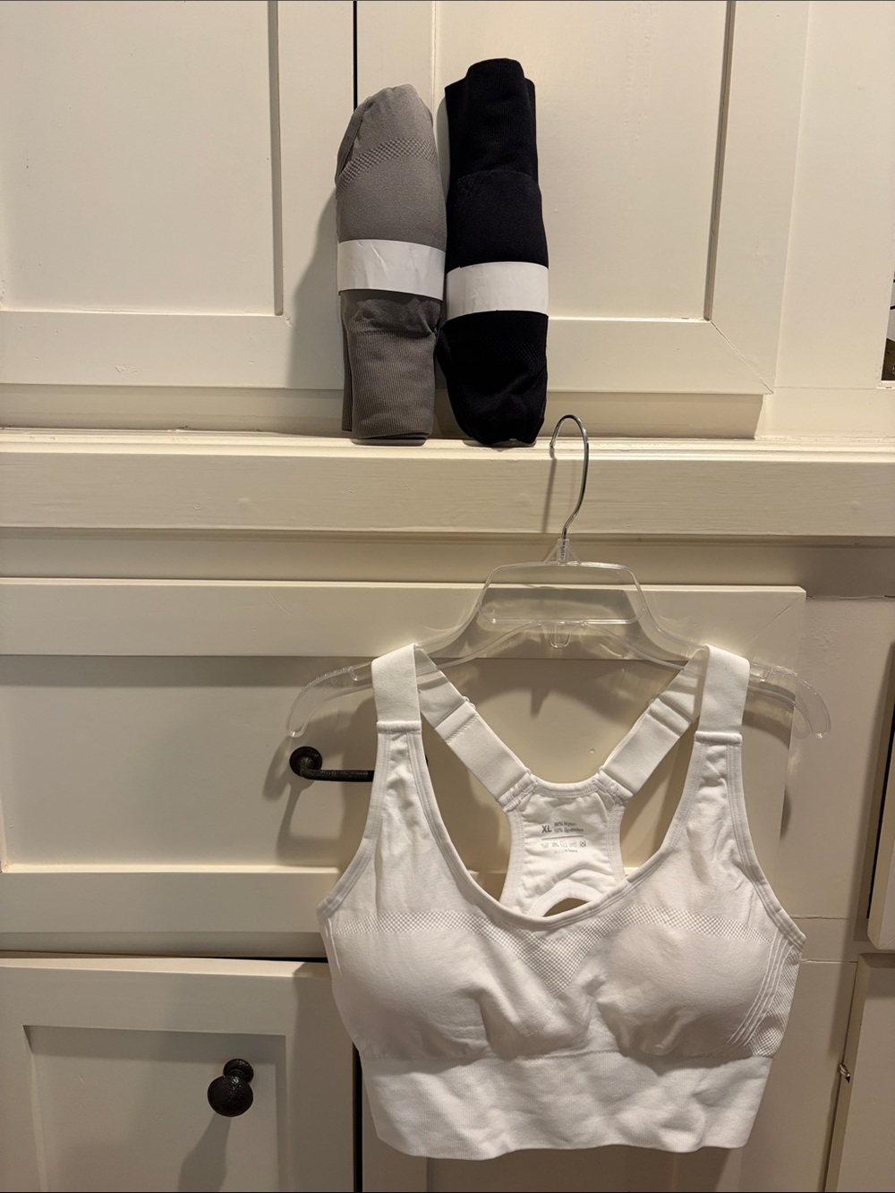 Women's Seamless Racerback Sports Bra - White, gray & black